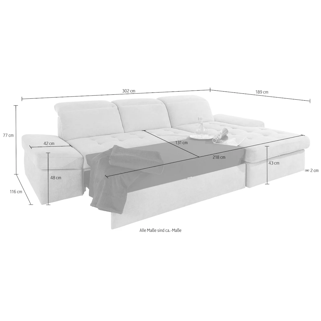 sit&more Ecksofa mit Bettfunktion und Bettkasten online kaufen Muttertagsangebot