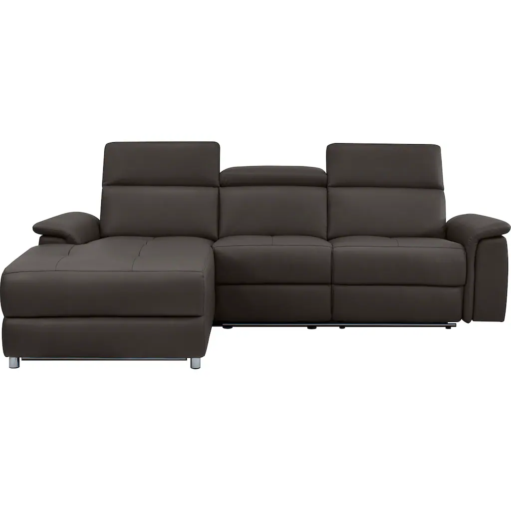 Places of Style Ecksofa »Pareli L-Form 259cm m. Recamiere Echtleder Kunstleder Webstoff« man. o. elektr. Relaxfunktion USB/Kopfteilverstellg u. LED kaufen Kauf eins, bekomm eins gratis