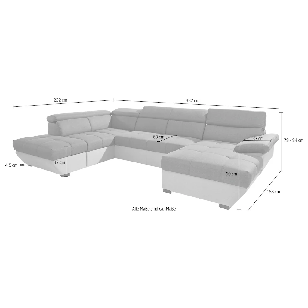 COTTA Wohnlandschaft mit Bettfunktion und Bettkasten Letzte 2 Tage