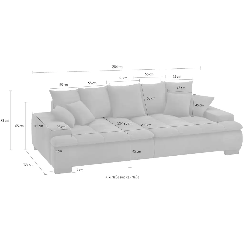 Mr. Couch Big-Sofa »Haiti II« Wahlweise mit Kaltschaum - bis 140 kg belastbar kaufen Nur noch ein Tag übrig