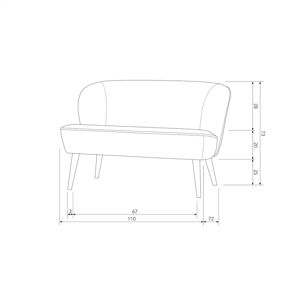WOOOD Küchensofa »Sara« weich gepolstert frei im Raum stellbar H 73 cm x B 110 cm kaufen Im Verkauf