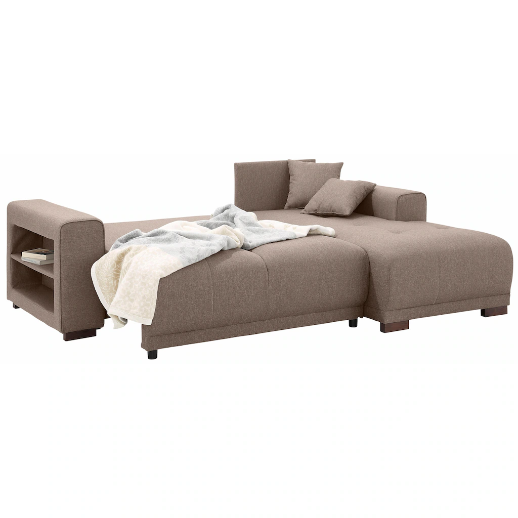 Home affaire Ecksofa »Viborg L-Form« mit Regal in der Armlehne wahlweise mit Bettfunktion kaufen Rabatte dieses Monats