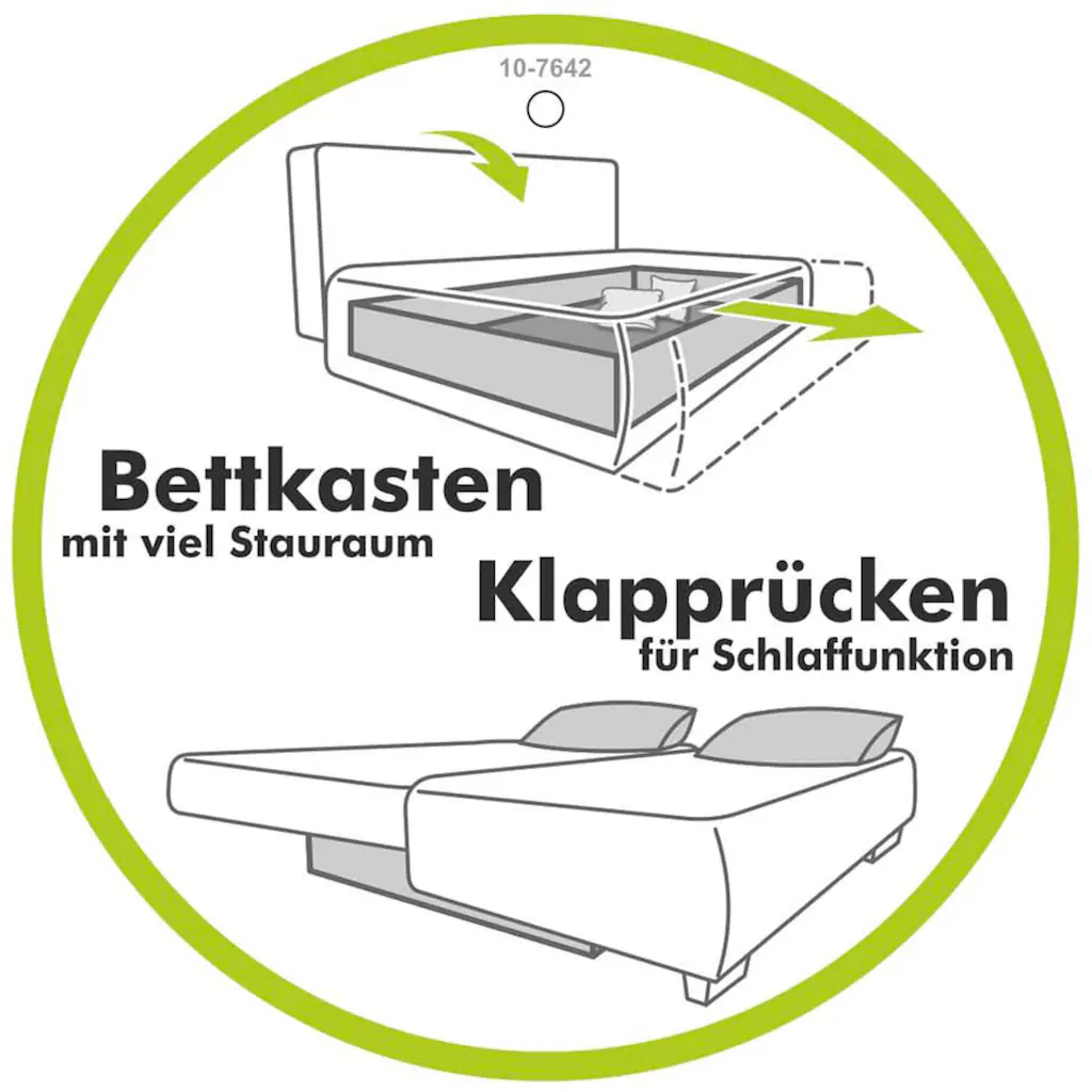Jockenhöfer Gruppe Schlafsofa »Til« Wellenschaumpolster mit Gästebettfunktion und Stauraum/Bettkasten kaufen im Angebot