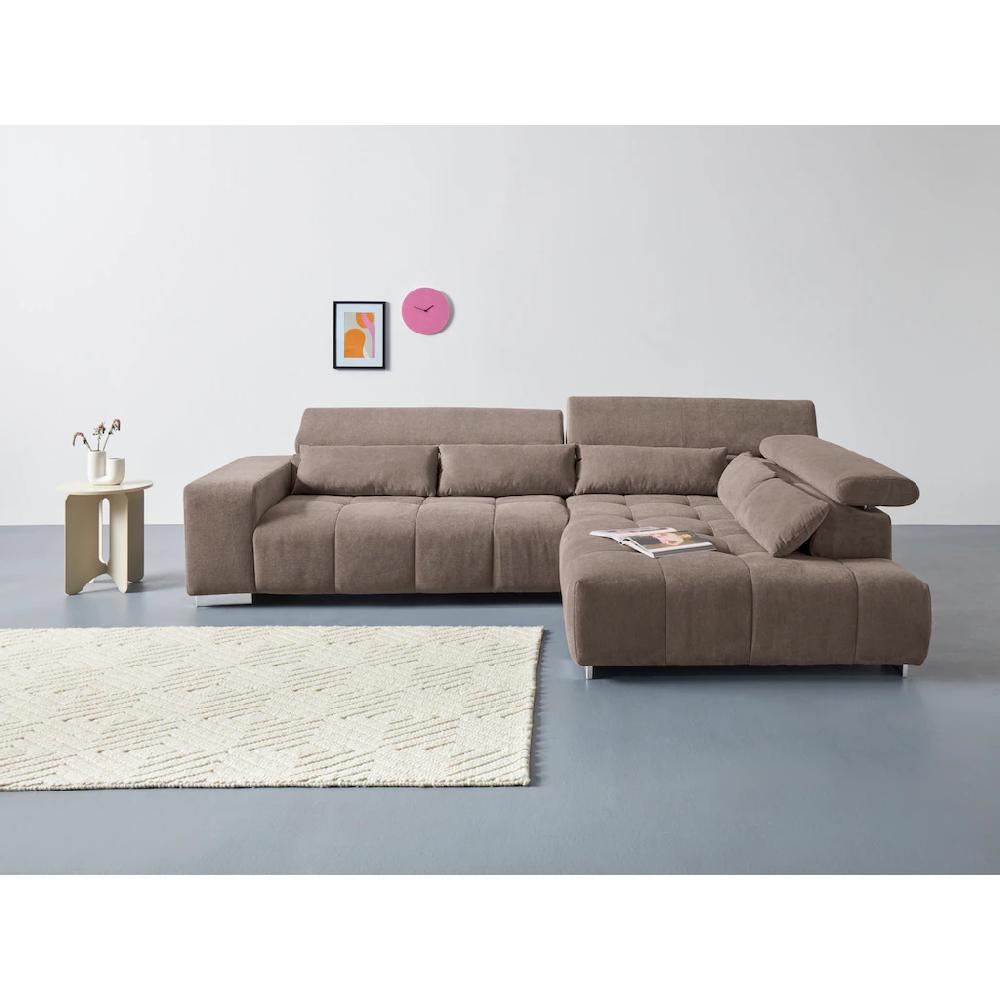 COTTA Ecksofa »Orion L-Form« mit Ottomane inklusive verstellbarer Kopfstützen und 5 Nierenkissen kaufen