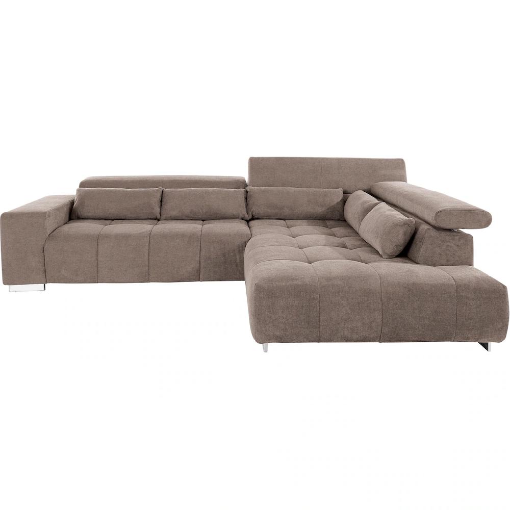 COTTA Ecksofa »Orion L-Form« mit Ottomane inklusive verstellbarer Kopfstützen und 5 Nierenkissen kaufen Meist gekauft