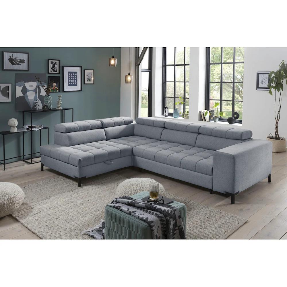 exxpo - sofa fashion Ecksofa »Bocco hochwertige Verarbeitung toller Sitzkomfort bequem L-Form« wahlweise mit Bettfunktion u. Bettkasten inkl. Kopfteilverstellung kaufen Sonderangebot