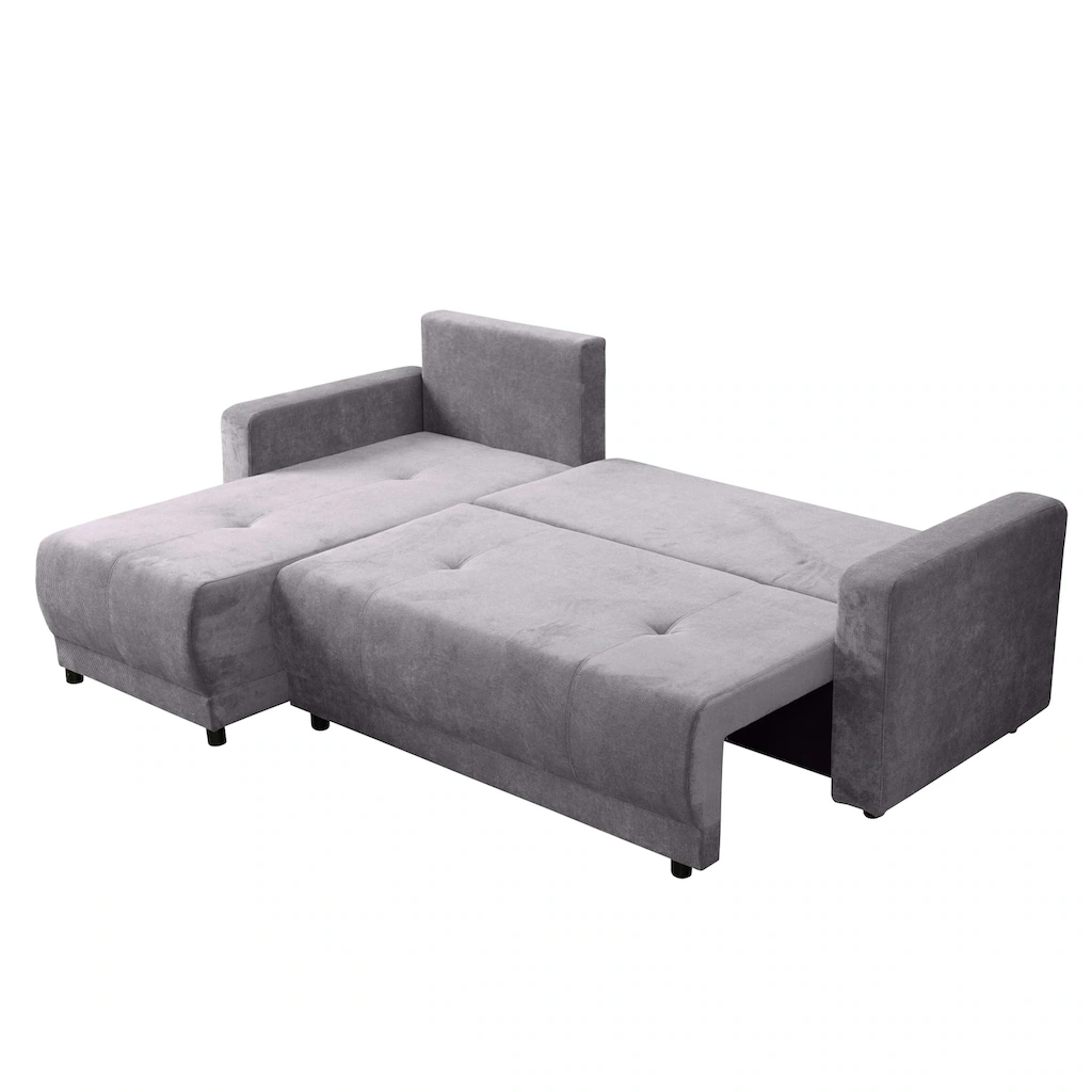 INOSIGN Ecksofa »Navarra Schlafsofa 230cm m. Bettfunktion (115/200cm) und Bettkasten« Recamiere beidseitig montierbar in Cord kaufen Großer Ausverkauf