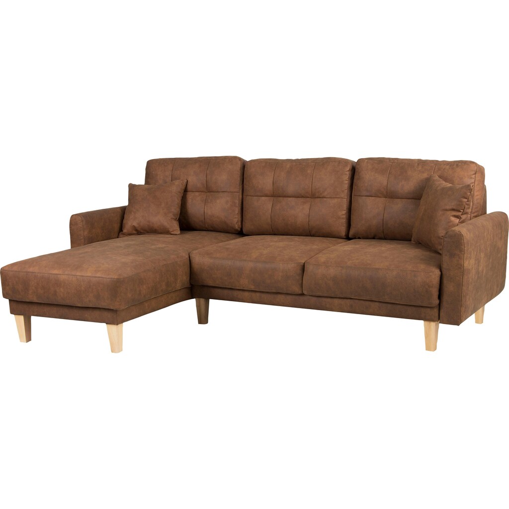 Home affaire Ecksofa »TRIPLO optionale Schlafsofa mit Bettkasten Maße B/T/H: 234/164/89 cm« L-Form wahlweise mit Bettfunktion - Liegefläche 132x210 cm Begrenztes Angebot