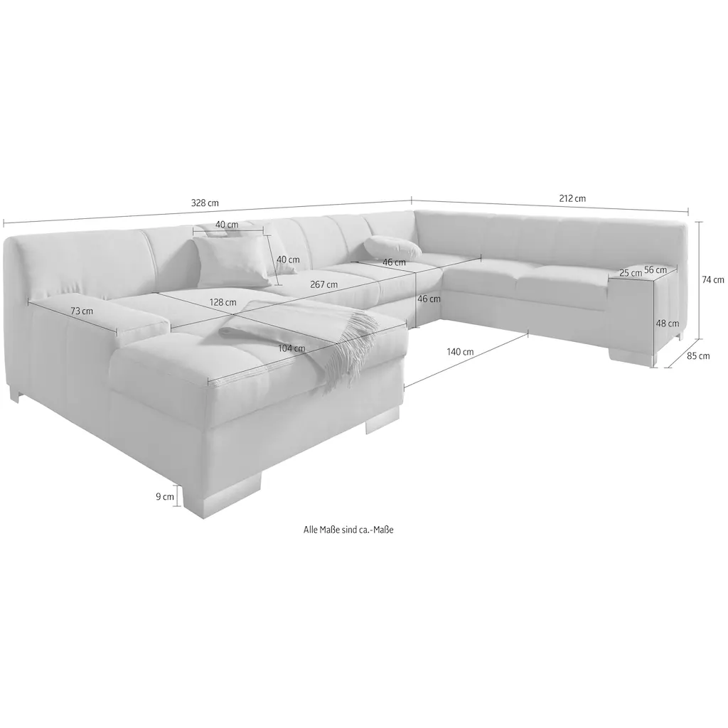 DOMO collection Wohnlandschaft Wahlweise mit Bettfunktion Black Friday