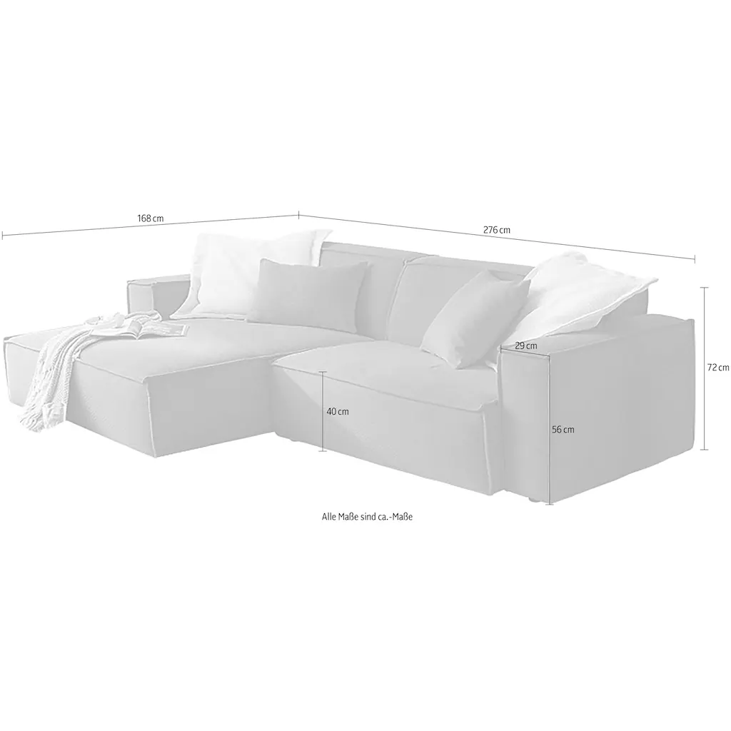 3C Candy Ecksofa »Matteo in elegant kubischer Formensprache bequem L-Form« mit auffälliger Kedernaht Feincord-Bezug Lounge-Charakter kaufen Valentinstagsangebot