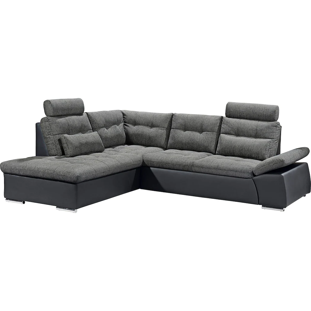 ED EXCITING DESIGN Ecksofa »Jakarta L-Form« mit Bettfunktion Kopfstützen Nierenkissen etc. kaufen Zeitlich begrenztes Angebot