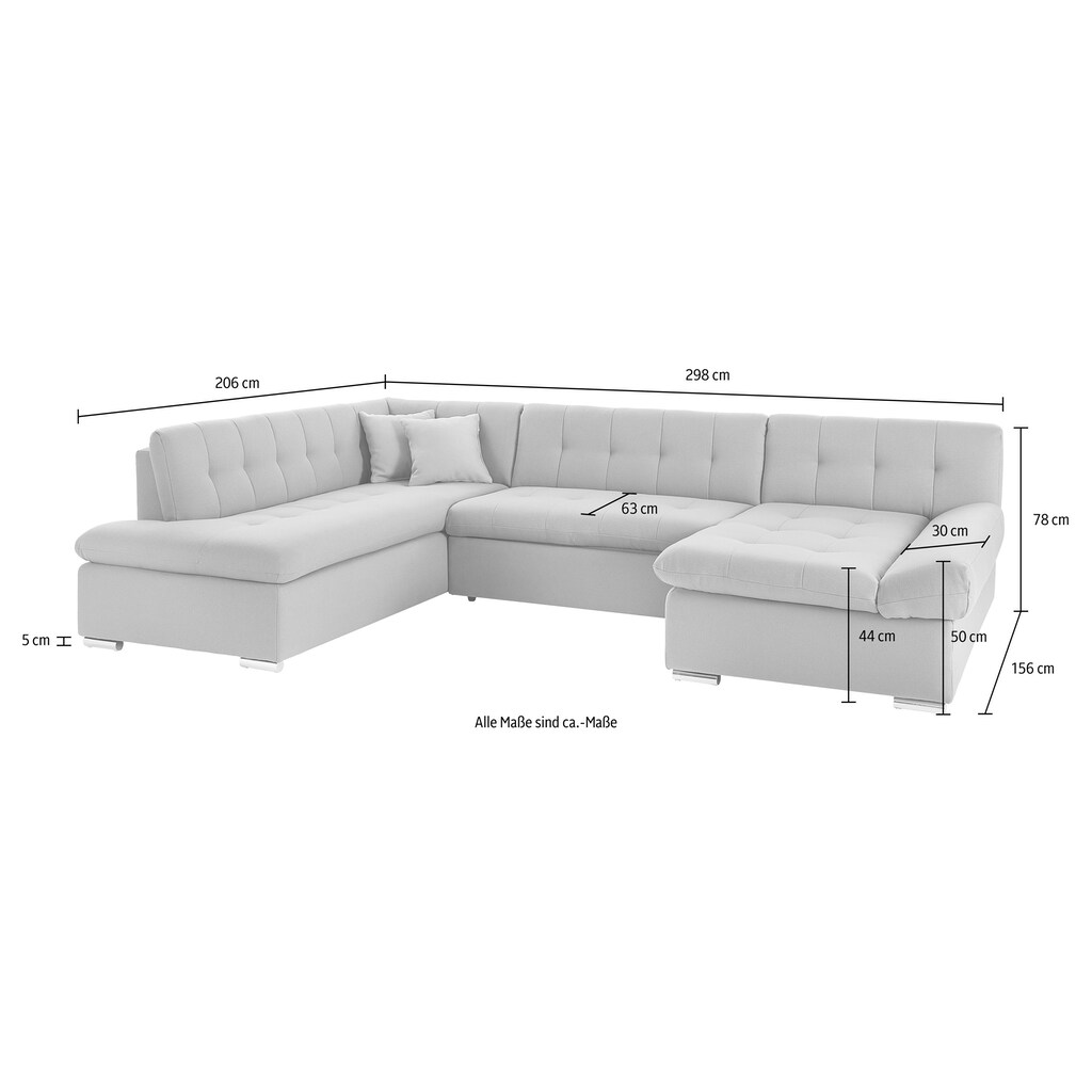 TRENDMANUFAKTUR Wohnlandschaft Wahlweise mit Bettfunktion Blitzangebot