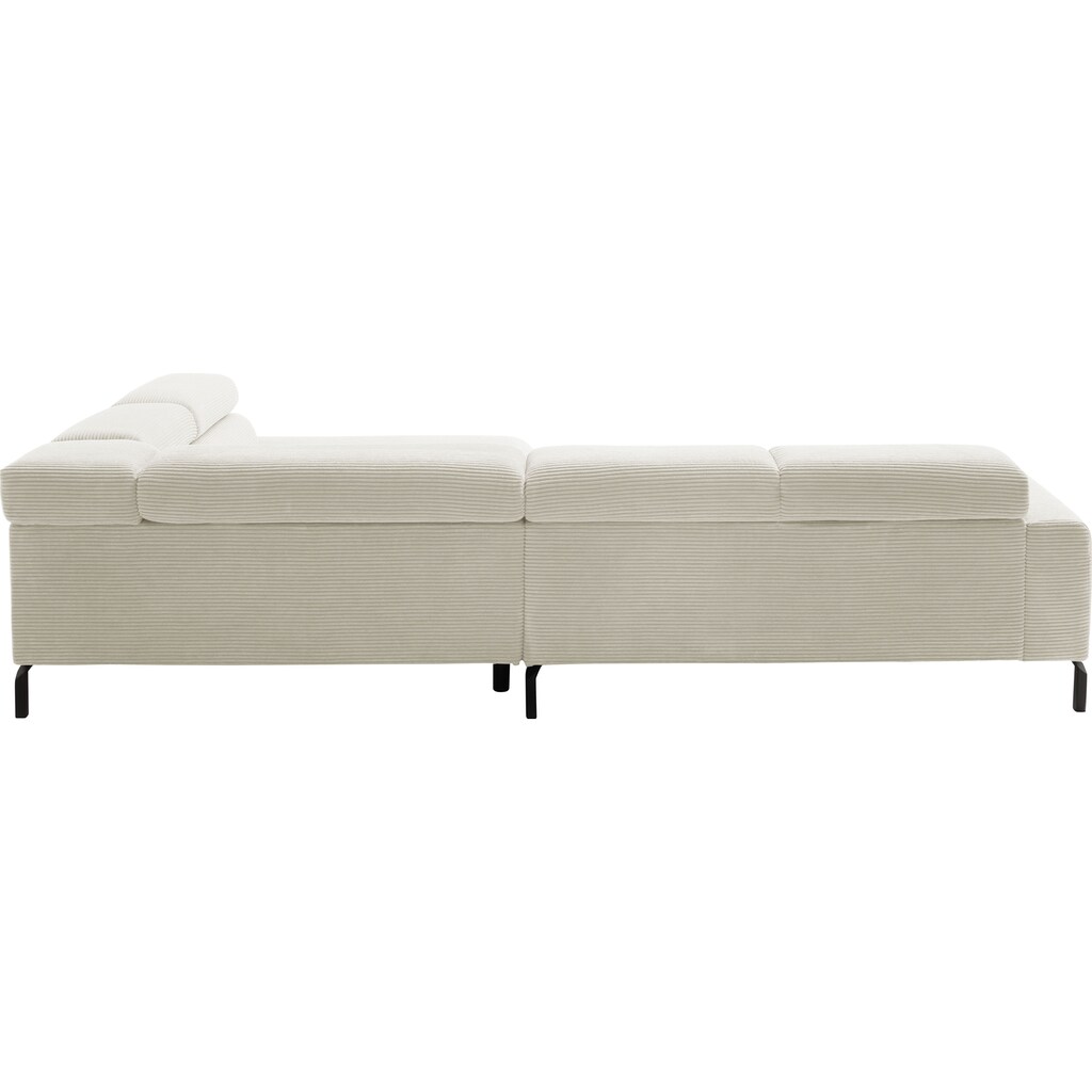 Places of Style Ecksofa »Antonelli L-Form incl. Kopfteilverstellung Breite 312 cm« wahlweise elektrische Sitztiefenverstellung kaufen Große Rabatte