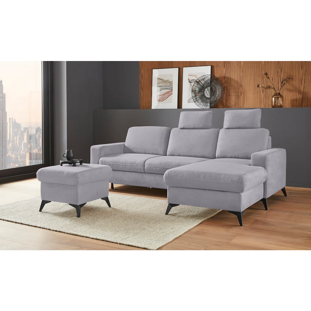 Places of Style Ecksofa »Lolland L-Form« Wahlweise mit Bettfunktion und Bettkasten Federkern kaufen