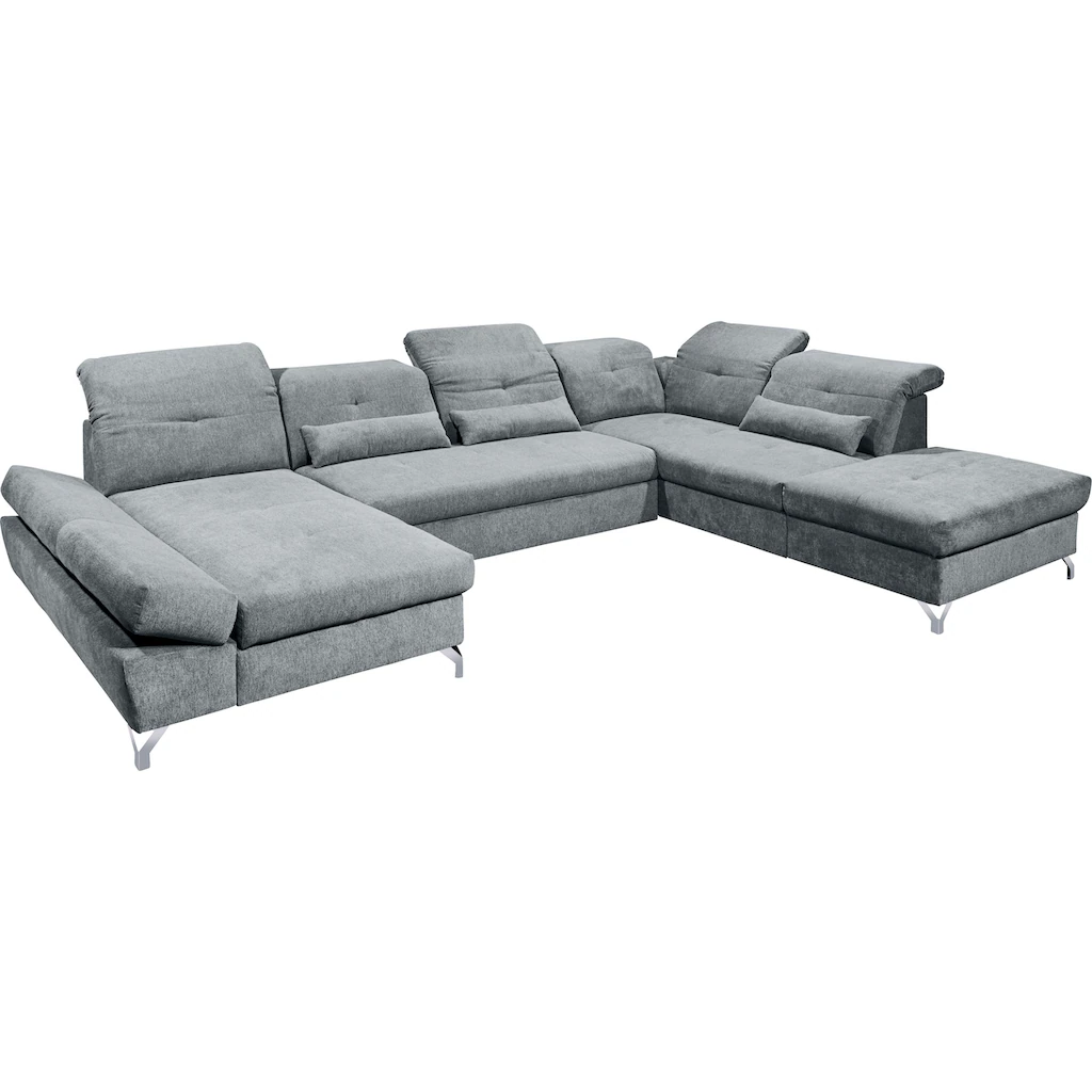 ED EXCITING DESIGN Wohnlandschaft »Melfi U-Form« mit Bettfunktion Bettkasten Nierenkissen frei im Raum stellbar kaufen Neueste Stile