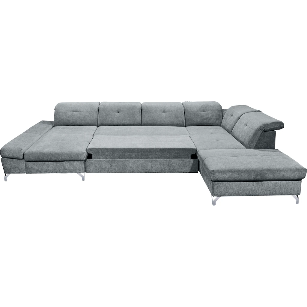 ED EXCITING DESIGN Wohnlandschaft »Melfi U-Form« mit Bettfunktion Bettkasten Nierenkissen frei im Raum stellbar kaufen Neueste Stile