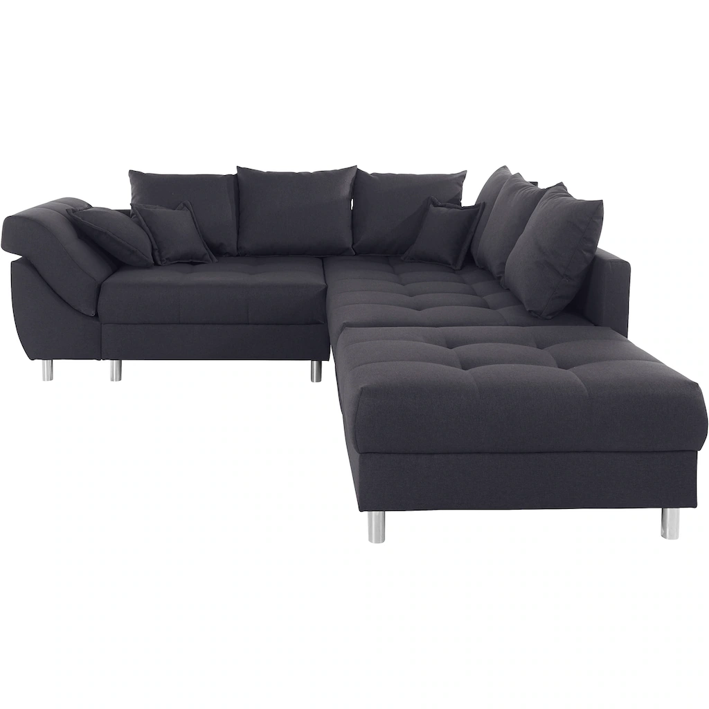COLLECTION AB Polstergarnitur »Innsbruck« (Spar-Set) Ecksofa und Hocker Recamiere links oder rechts montierbar Fabrikladen