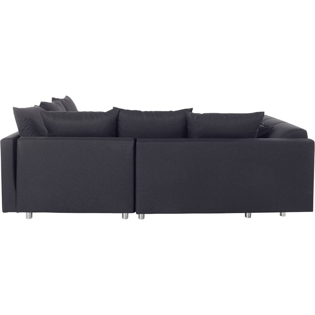 COLLECTION AB Polstergarnitur »Innsbruck« (Spar-Set) Ecksofa und Hocker Recamiere links oder rechts montierbar Fabrikladen