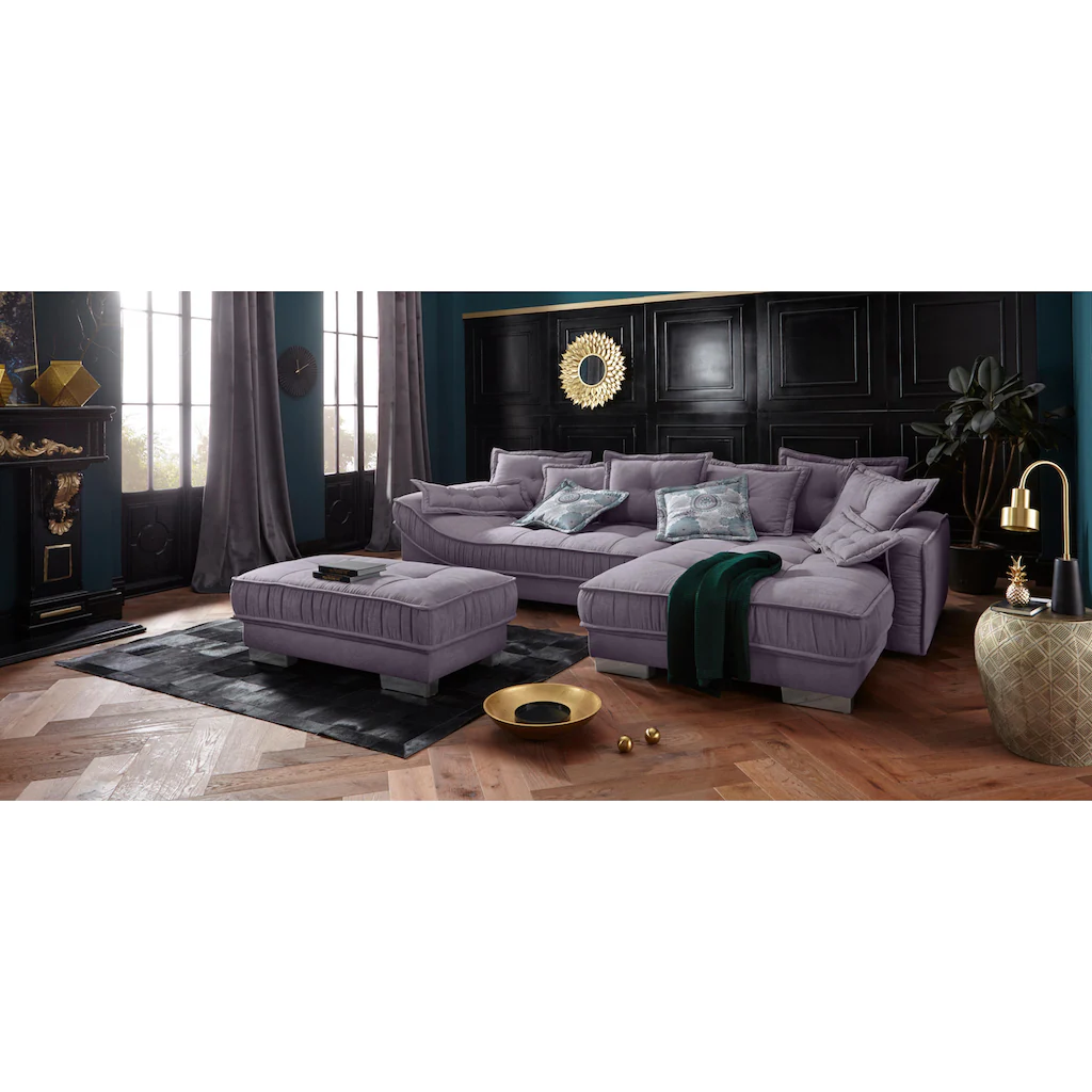INOSIGN Ecksofa »Diwan L-Form« mit vielen losen Kissen Faltenwurf und Steppung im Sitzbereich kaufen Günstiger Verkauf