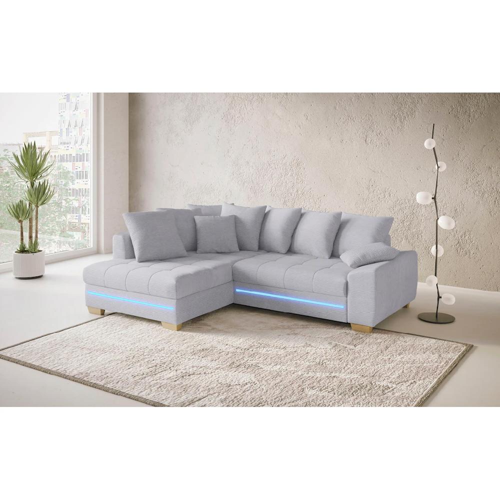 Mr. Couch Ecksofa »Nikita II L-Form« mit RGB-LED Beleuchtung wahlweise mit Bett Bettkasten Kaltschaum kaufen Blitzverkäufe