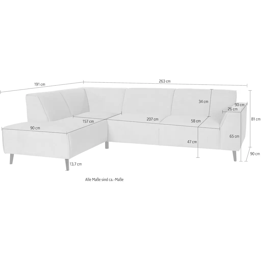 DOMO collection Ecksofa »Amora L-Form« mit Federkern kaufen Jubiläumsangebot