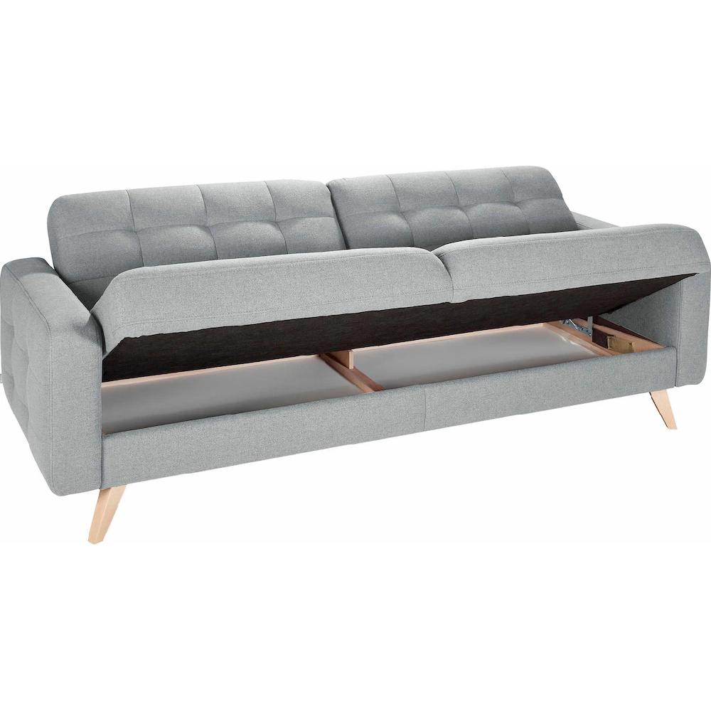 exxpo - sofa fashion 3-Sitzer »Nappa kompakt und komfortabel bequem zeitloses Design L-Form« tolle Detailverarbeitung mit Bettfunktion und Bettkasten kaufen Heißer Verkauf