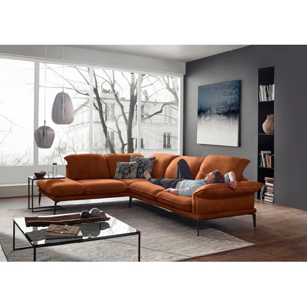 W.SCHILLIG Ecksofa »sherry Designsofa mit tollem Sitzkomfort elegant und zeitlos L-Form« mit Kopfstützenverstellung Winkelfüße in Schwarz Breite 302 cm kaufen Bestseller