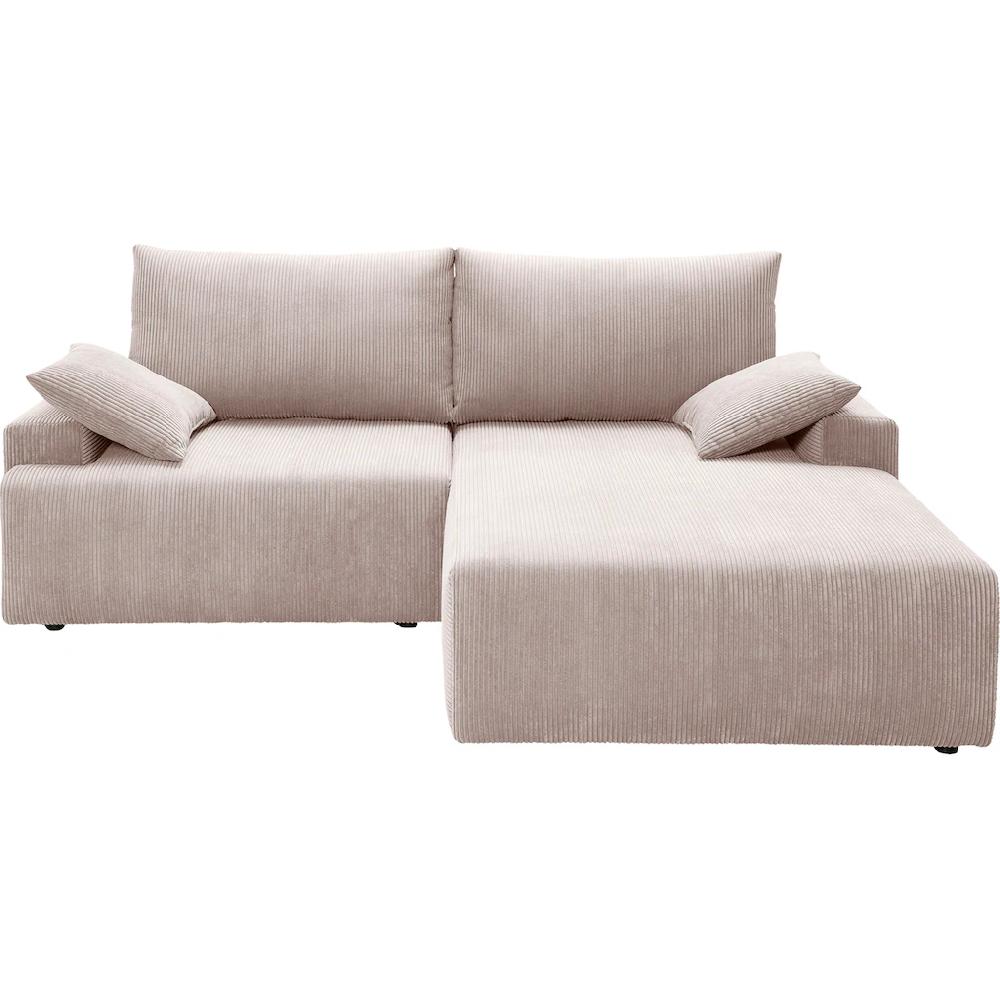 exxpo - sofa fashion Ecksofa »Orinoko aktuelles Design und hoher Sitzkomfort L-Form« inkl. Bettfunktion und Bettkasten schöne Farben im angesagten Cord kaufen Kauf eins, bekomm eins gratis