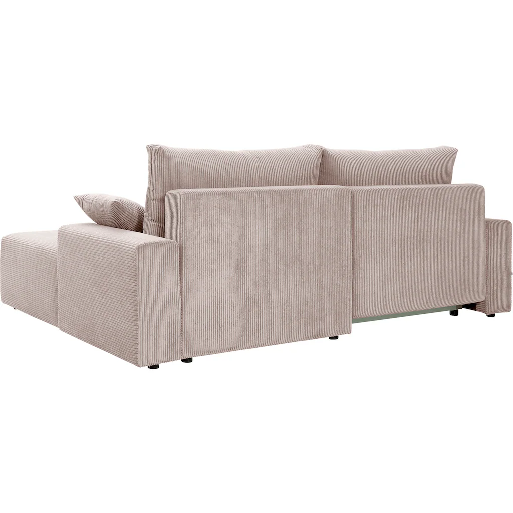 exxpo - sofa fashion Ecksofa »Orinoko aktuelles Design und hoher Sitzkomfort L-Form« inkl. Bettfunktion und Bettkasten schöne Farben im angesagten Cord kaufen Kauf eins, bekomm eins gratis