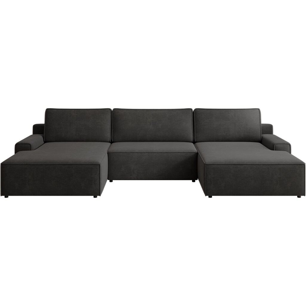 TRENDMANUFAKTUR Wohnlandschaft »Challenge Schlafsofa mit Bettkasten Couch in U-Form Breite 333 cm« (3 St.) XXL Sofa mit Bettkasten und Schlaffunktion in trendigem Cordstoff kaufen Begrenzte Freigabe