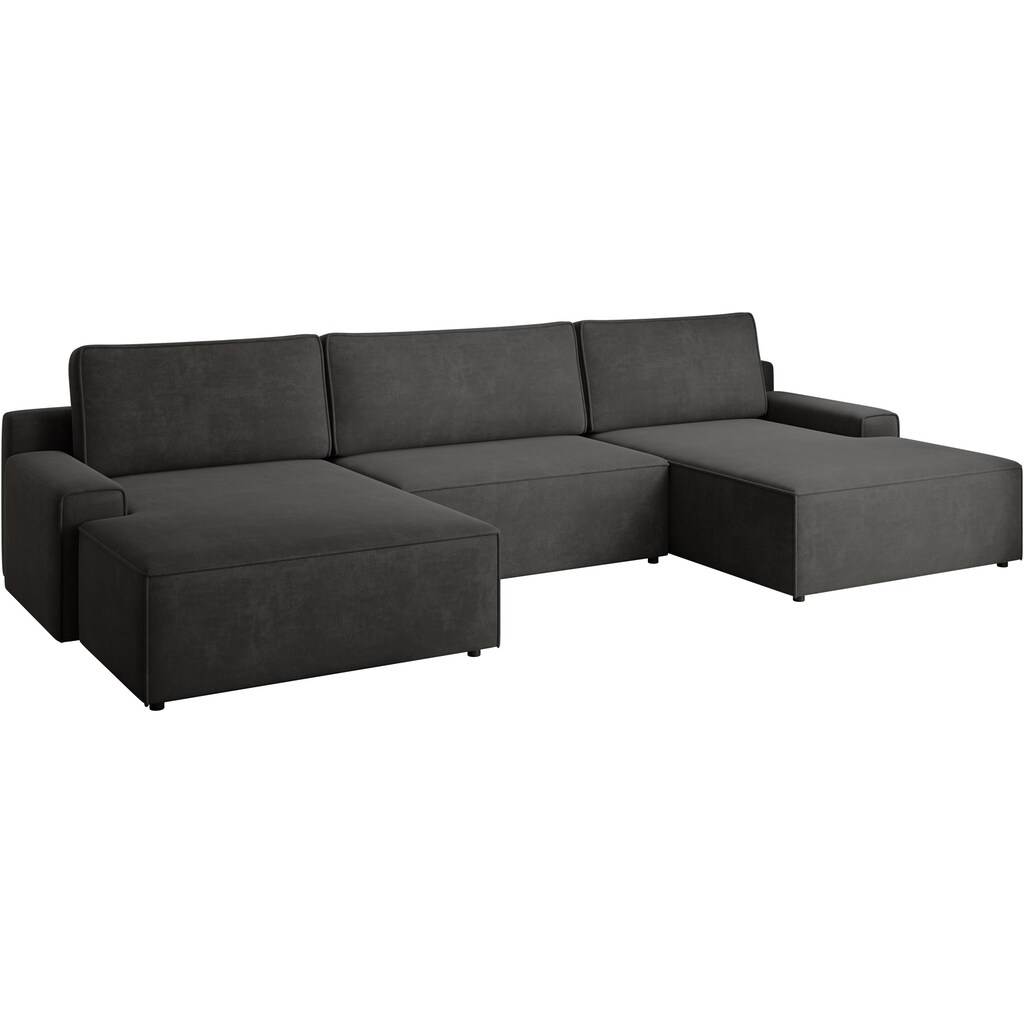 TRENDMANUFAKTUR Wohnlandschaft »Challenge Schlafsofa mit Bettkasten Couch in U-Form Breite 333 cm« (3 St.) XXL Sofa mit Bettkasten und Schlaffunktion in trendigem Cordstoff kaufen Begrenzte Freigabe