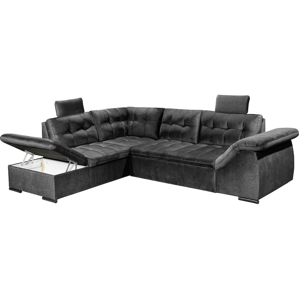 ED EXCITING DESIGN Ecksofa »Estrella L-Form« mit Bettkasten Schlaffunktion Kopfstützen Armteilverstellung kaufen Neueste Stile