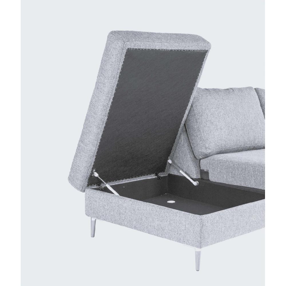 FLEXLUX Ecksofa »Fiore L-Form« breite Armlehnen Füße Alu/Eiche B/T 241/225 cm Kaltschaum im Sitz kaufen 50% Rabatt mit kostenlosem Versand