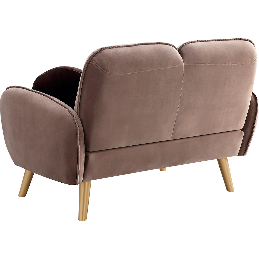 ATLANTIC home collection 2-Sitzer »Ben« mit Welleunterfederung inkl. 2 Dekokissen goldenen Massivholzfüßen kaufen Speichern exportieren