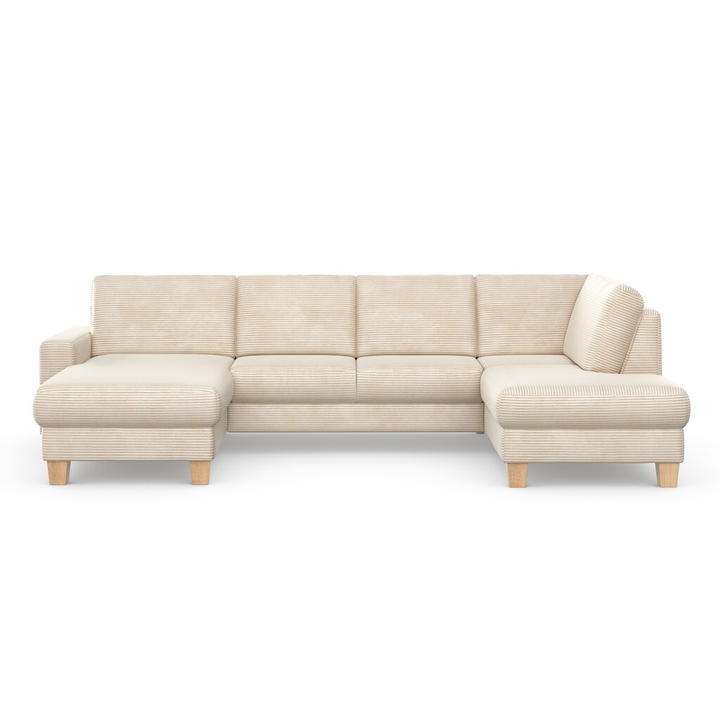 Home affaire Wohnlandschaft »Summer U-Form« mit oder ohne Bettfunktion und Bettkasten Cord-Bezug kaufen 50% Rabatt für begrenzte Zeit