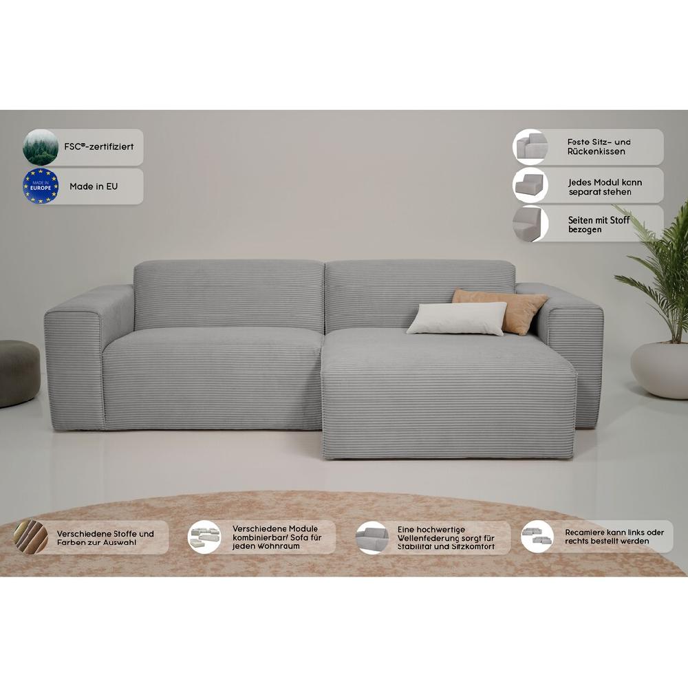 INOSIGN Ecksofa »Koa 228cm L-Form Modulsofa Webstoff Cord« Designsofa in Cord weicher Lounge-Sitzkomfort kaufen Sonderangebot