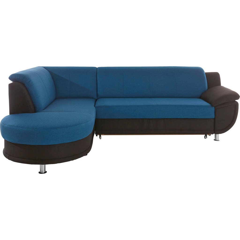 TRENDMANUFAKTUR Ecksofa »Rondo 3 zeitlos und bequem Materialmix breite Armlehnen L-Form« wahlweise mit Federkern für mehr Komfort wahlweise mit Bettfunktion kaufen