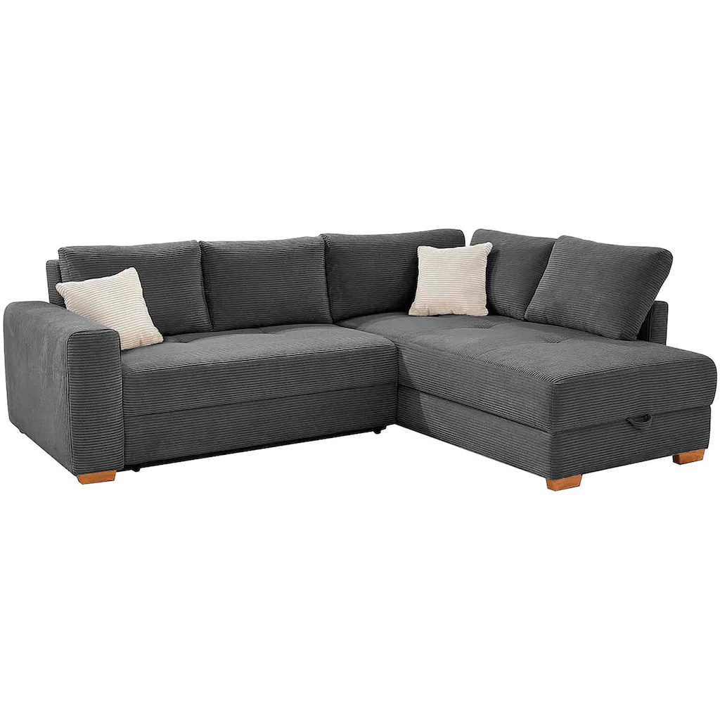 Jockenhöfer Gruppe Ecksofa »Sunset Dauerschlafsofa mit« Tonnentaschen-Federkern 5cm Kaltschaumtopper flexible montierbar
