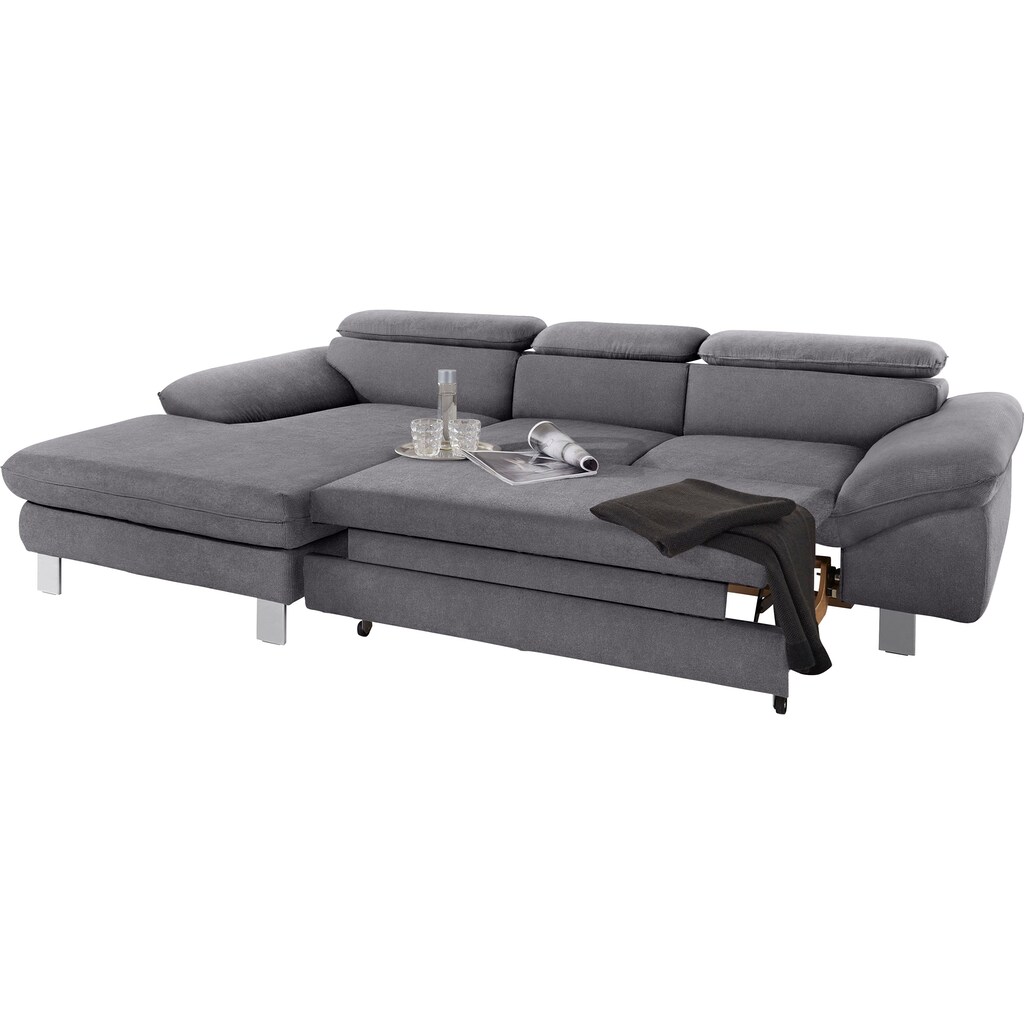 COTTA Polstergarnitur »Driver« (Set 2 tlg.) bestehend aus Ecksofa und Hocker mit Kopfteilverstellung kaufen Online Shopping