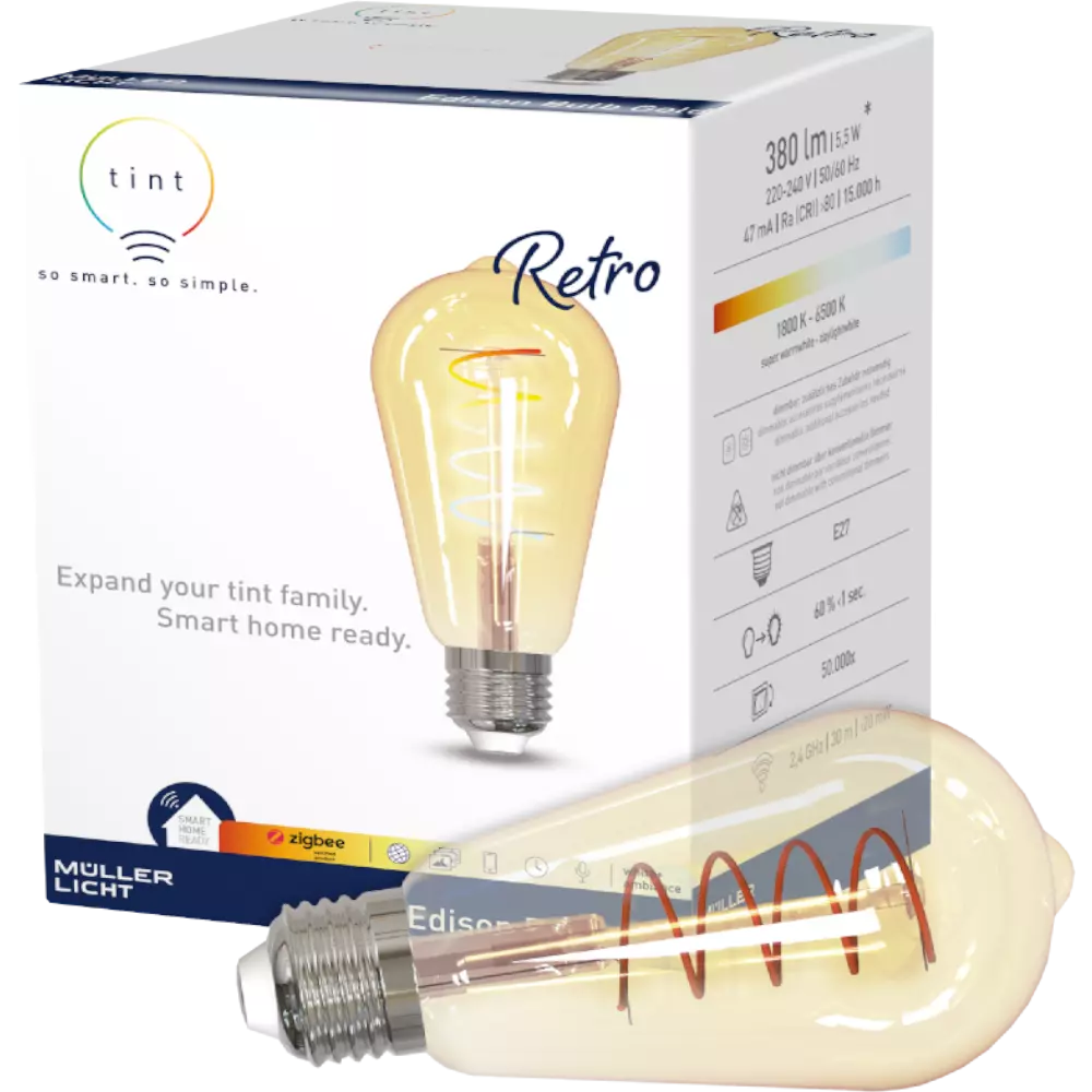 smarthome tint LED-Birnenform Edison Retro white+ambiance E27 kaufen Letzter Tag