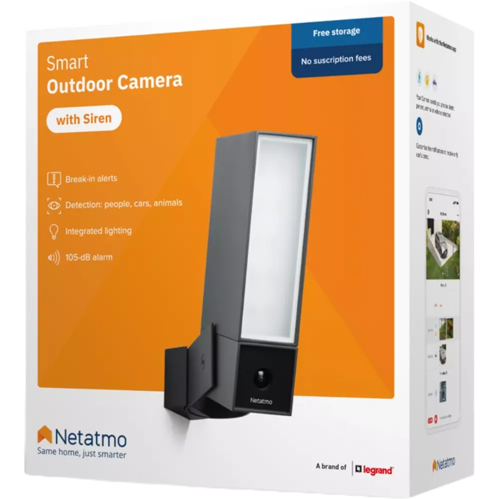 smarthome Netatmo Smarte Außenkamera mit Sirene Schwarz kaufen Sonderangebot