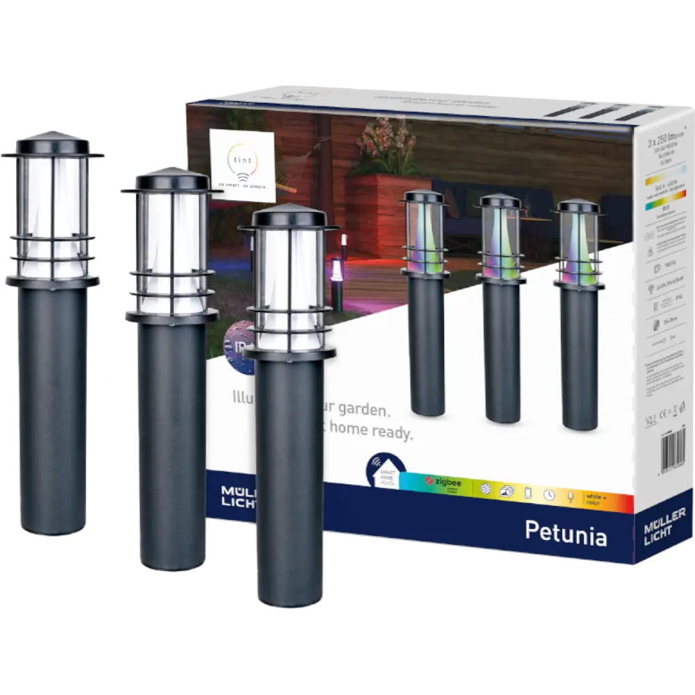 smarthome tint Outdoor LED-Wegeleuchten Petunia white+color 3er-Set kaufen Begrenztes Angebot