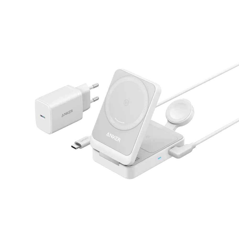 smarthome Anker MagGo Wireless Charger (15W Foldable 3-in-1) White kaufen Tägliche Deals