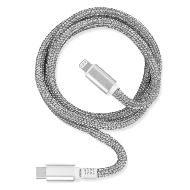 smarthome Peter Jäckel Glamour USB Data Cable Typ-C/ Apple Lightning mit Sync- und Ladefunktion Silber kaufen Fabrikverkauf